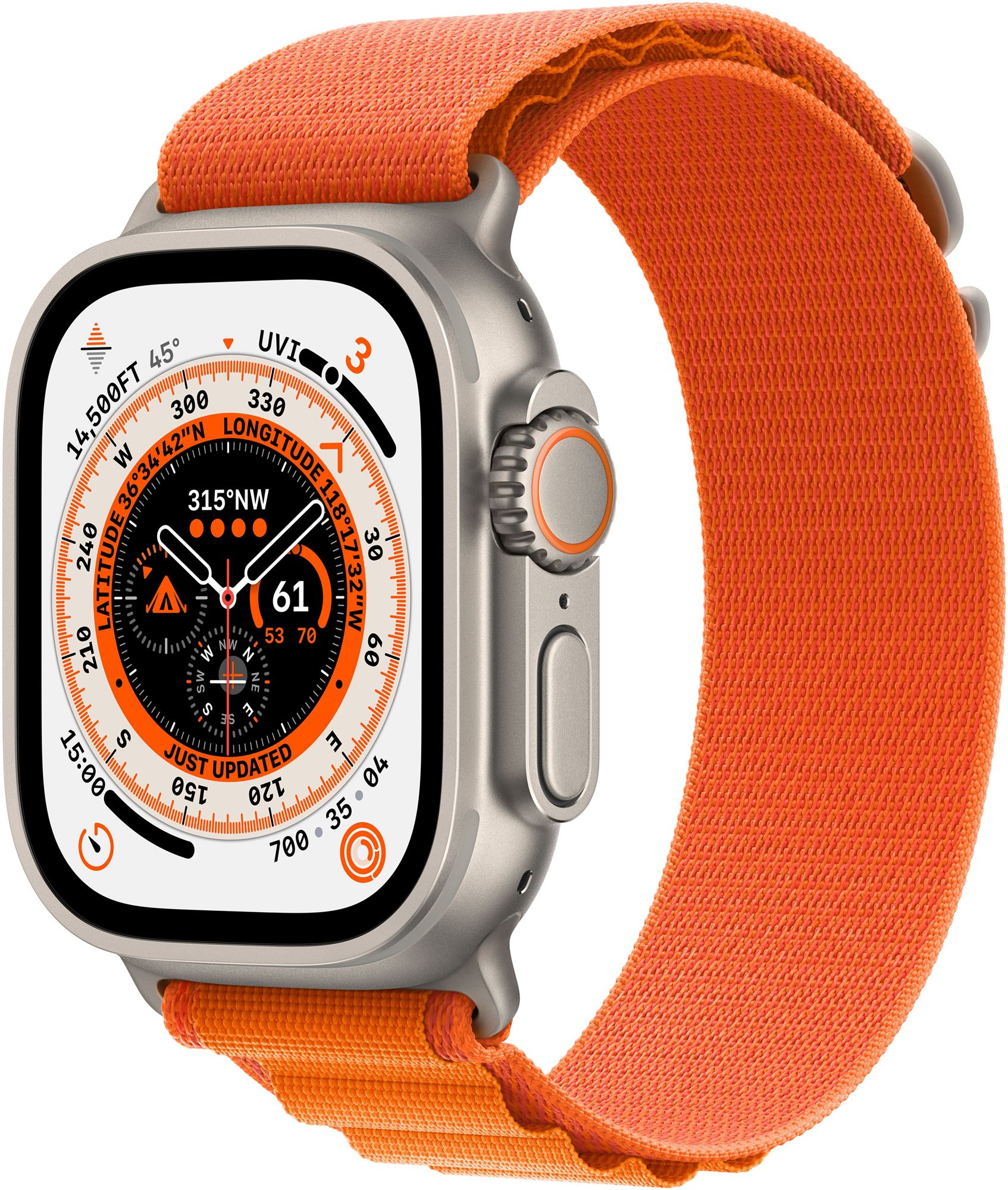 Apple Watch Ultra 49mm titanové pouzdro s oranžovým alpským tahem - Large