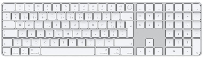 Apple Magic Keyboard 2024 s Touch ID, bílé klávesy - CZ