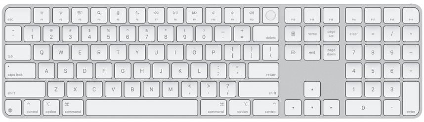 Apple Magic Keyboard 2024 s Touch ID, bílé klávesy - US