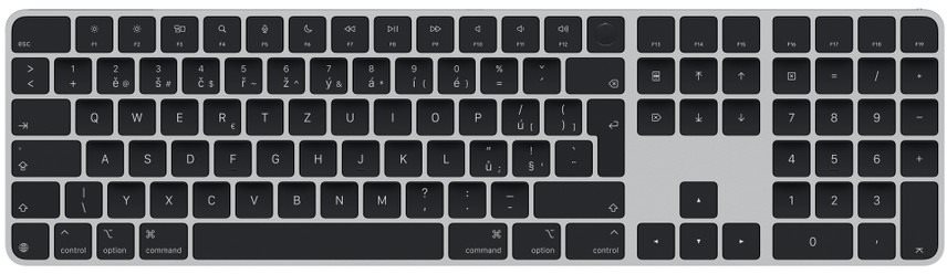 Apple Magic Keyboard 2024 s Touch ID, černé klávesy - CZ