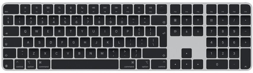 Apple Magic Keyboard 2024 s Touch ID, černé klávesy - US Int.