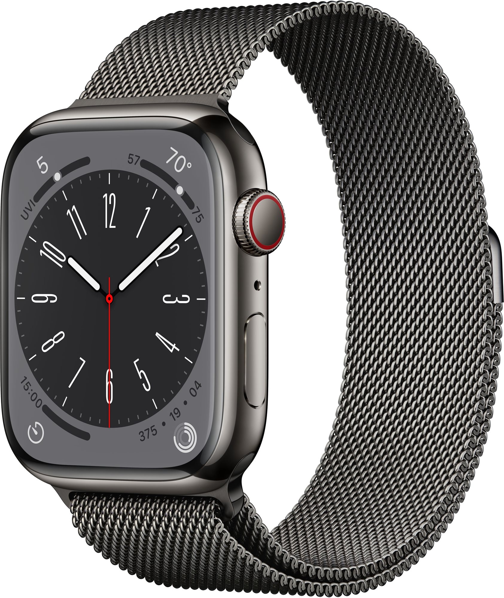 Apple Watch Series 8 45mm Cellular Grafitový nerez s grafitovým milánským tahem