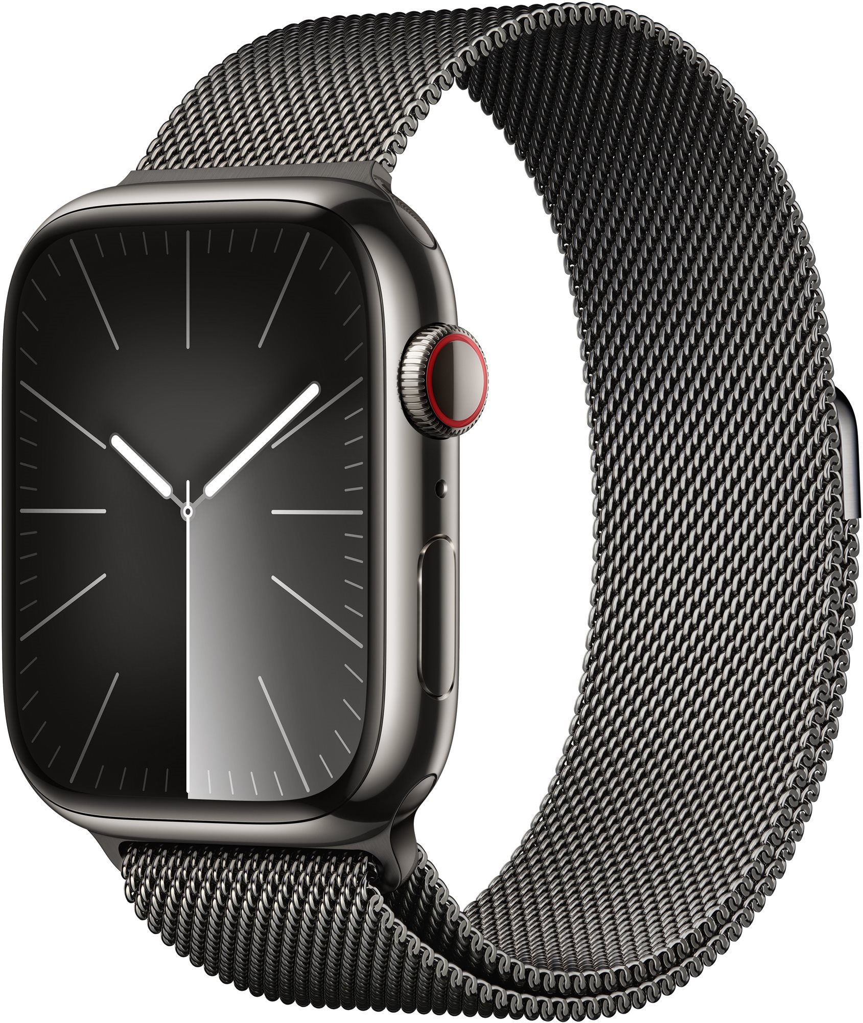 Apple Watch Series 9 45mm Cellular Grafitově šedý nerez s grafitově šedým milánským tahem