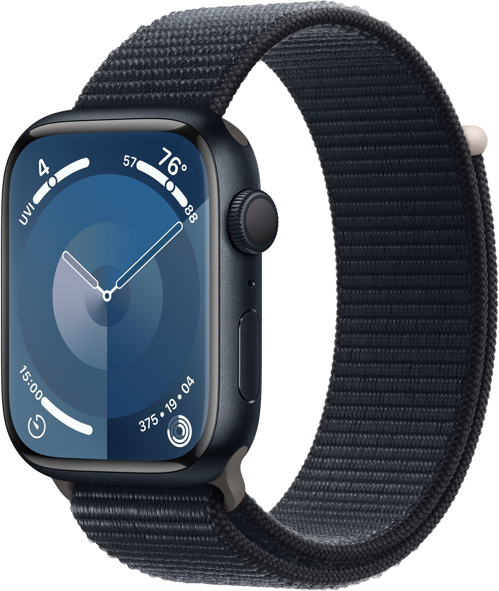 Apple Watch Series 9 45mm Temně inkoustový hliník s temně inkoustovým sportovním řemínkem