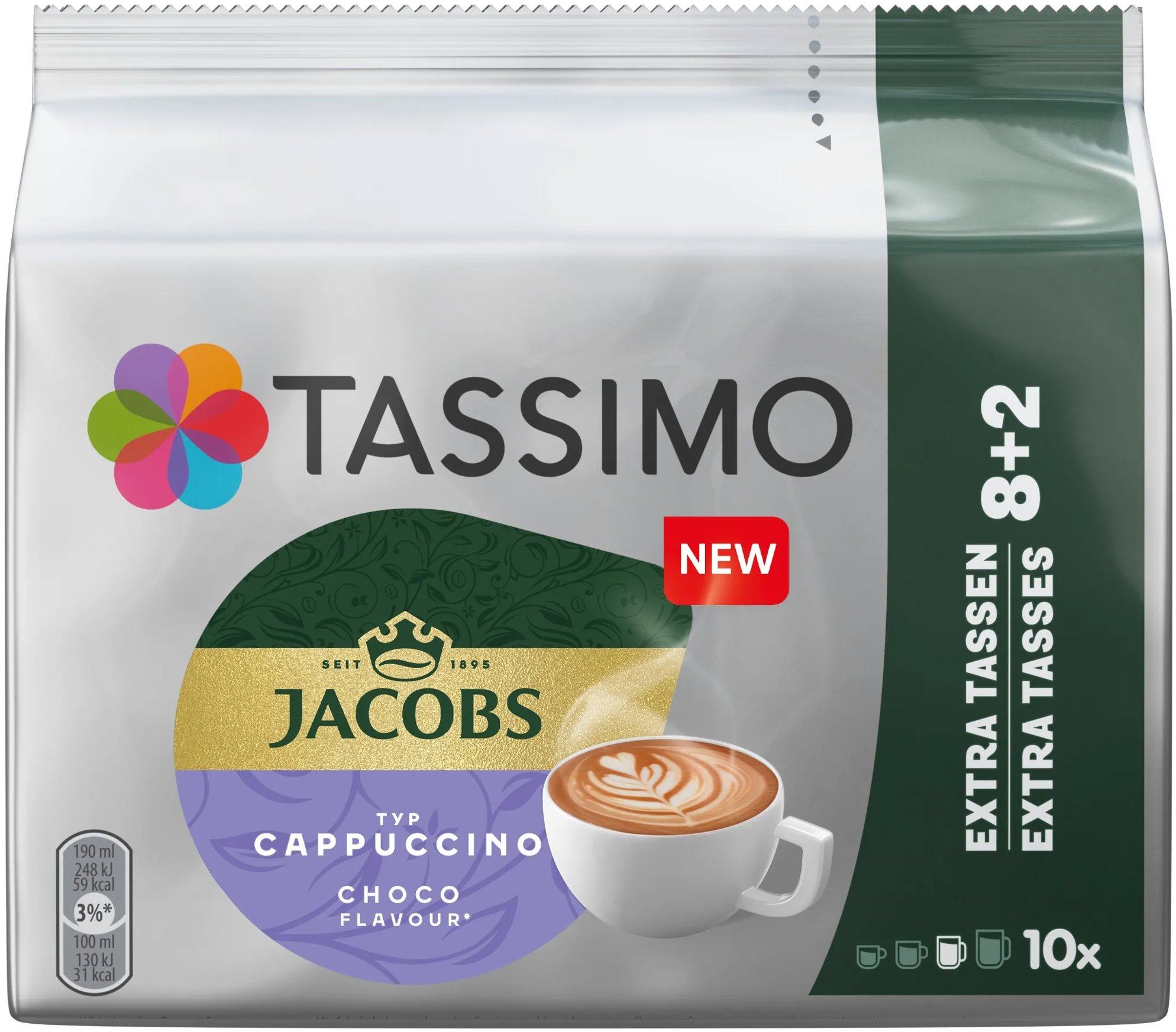 Jacobs TASSIMO Cappuccino Choco 8 + 2 kapslí