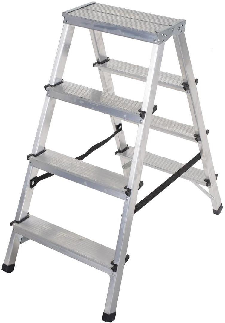 J.A.D. TOOLS Schůdky oboustranné hliníkové, 4 příčky
