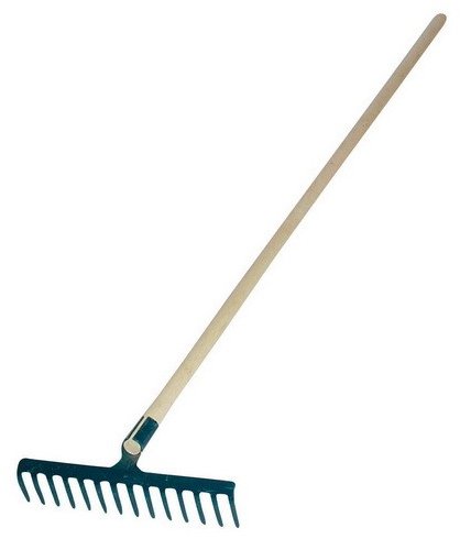 J.A.D. TOOLS Hrábě železné, 16 zubů, s násadou 150 cm