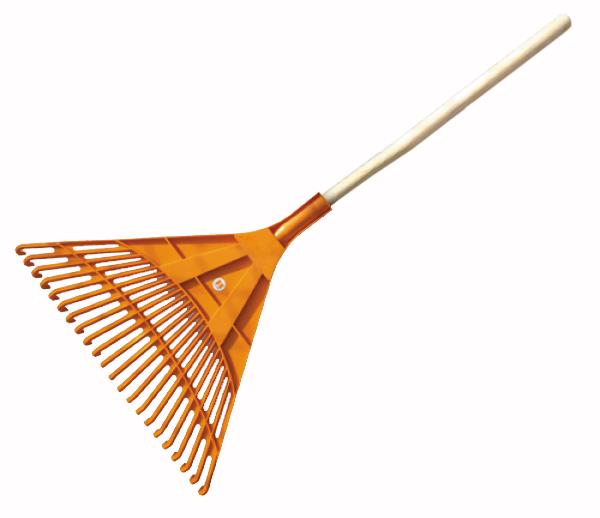 J.A.D. TOOLS Hrábě vějířové rovné plastové, 22 planžet s násadou 120 cm