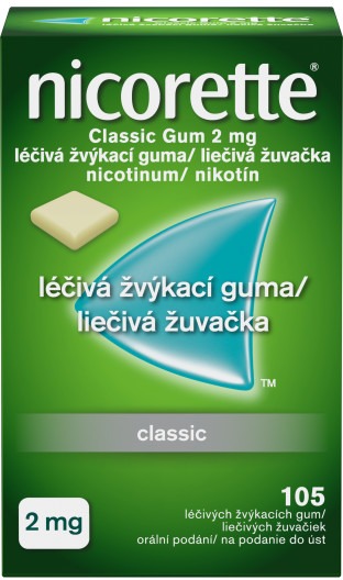 Nicorette Classic Gum 2 mg léčivá žvýkačka