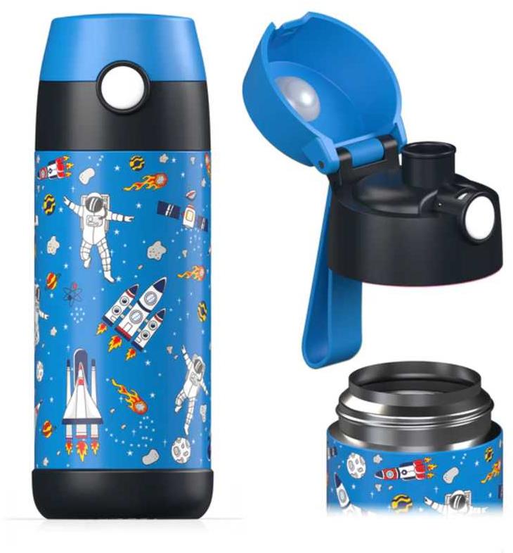 Jarlson Dětská nerezová termoláhev na pití MALI Vesmír 350 ml