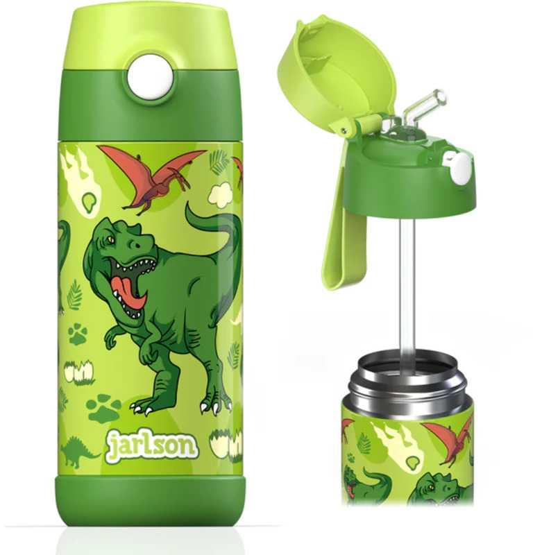 Jarlson Dětská nerezová termoláhev s brčkem CHARLI Dinosaurus 350 ml