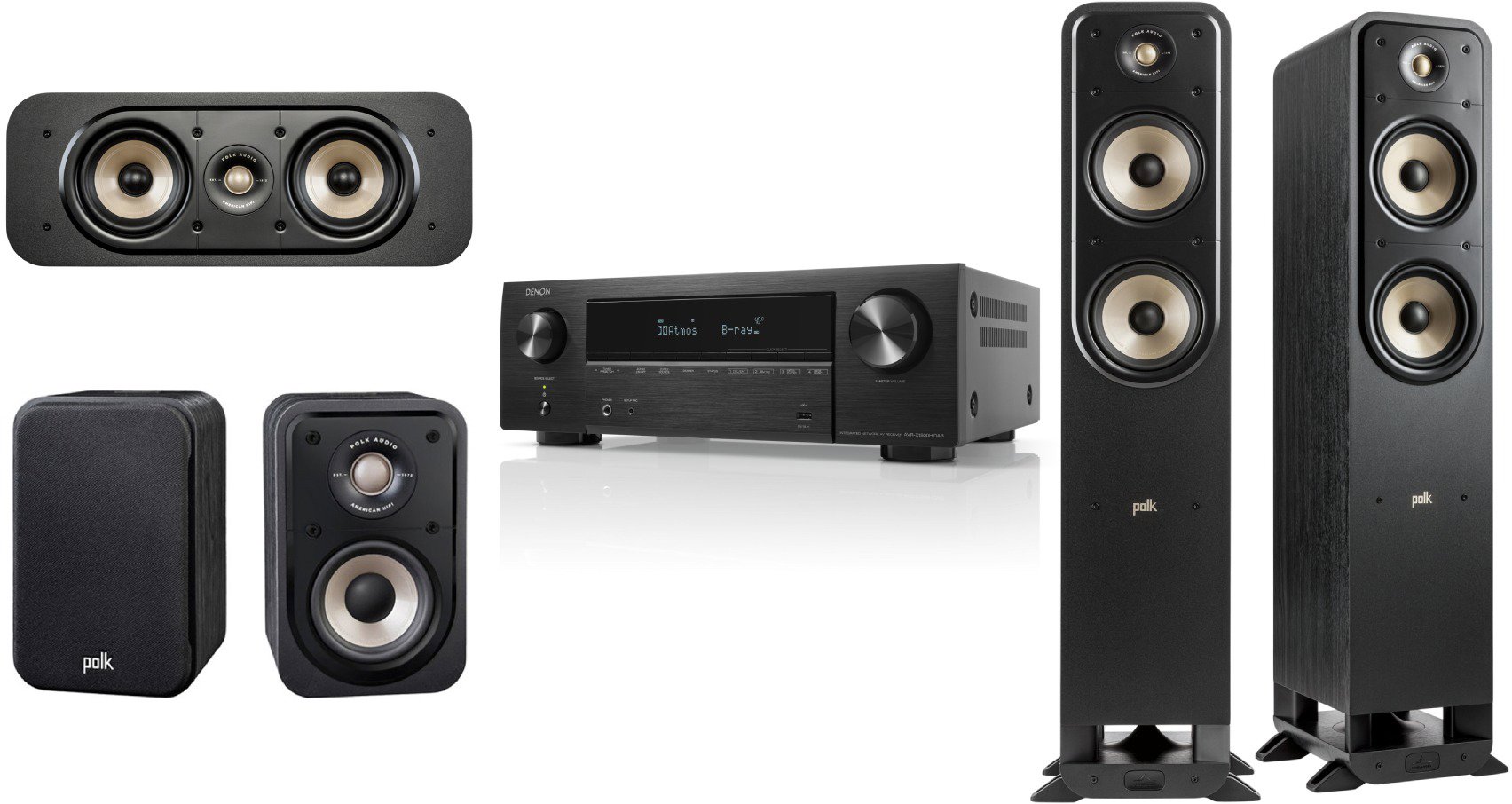 Denon AVR-X1800H DAB černý + Polk ES55/ES30/ES10
