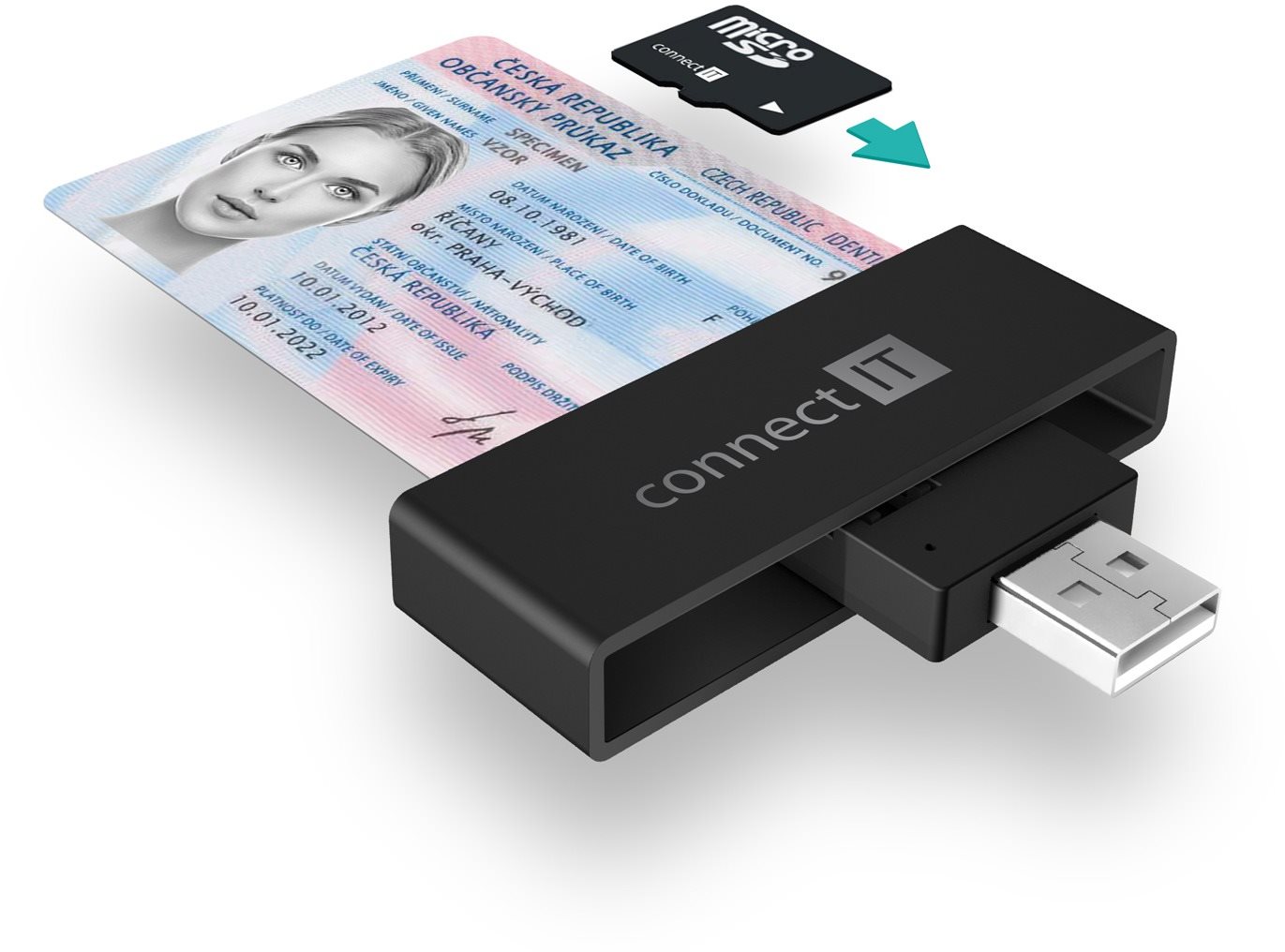 CONNECT IT USB čtečka eObčanek a čipových karet
