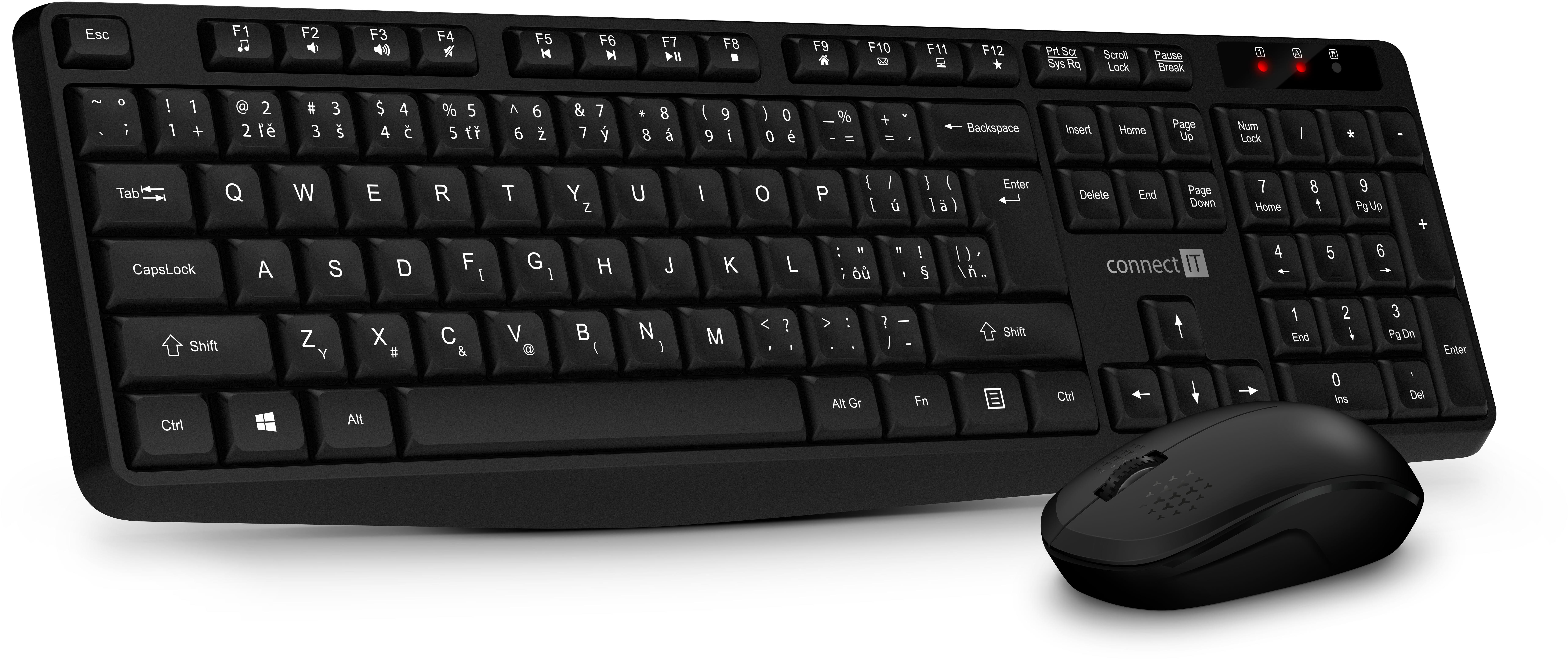 CONNECT IT OfficeBase Wireless Combo CZ+SK, černá