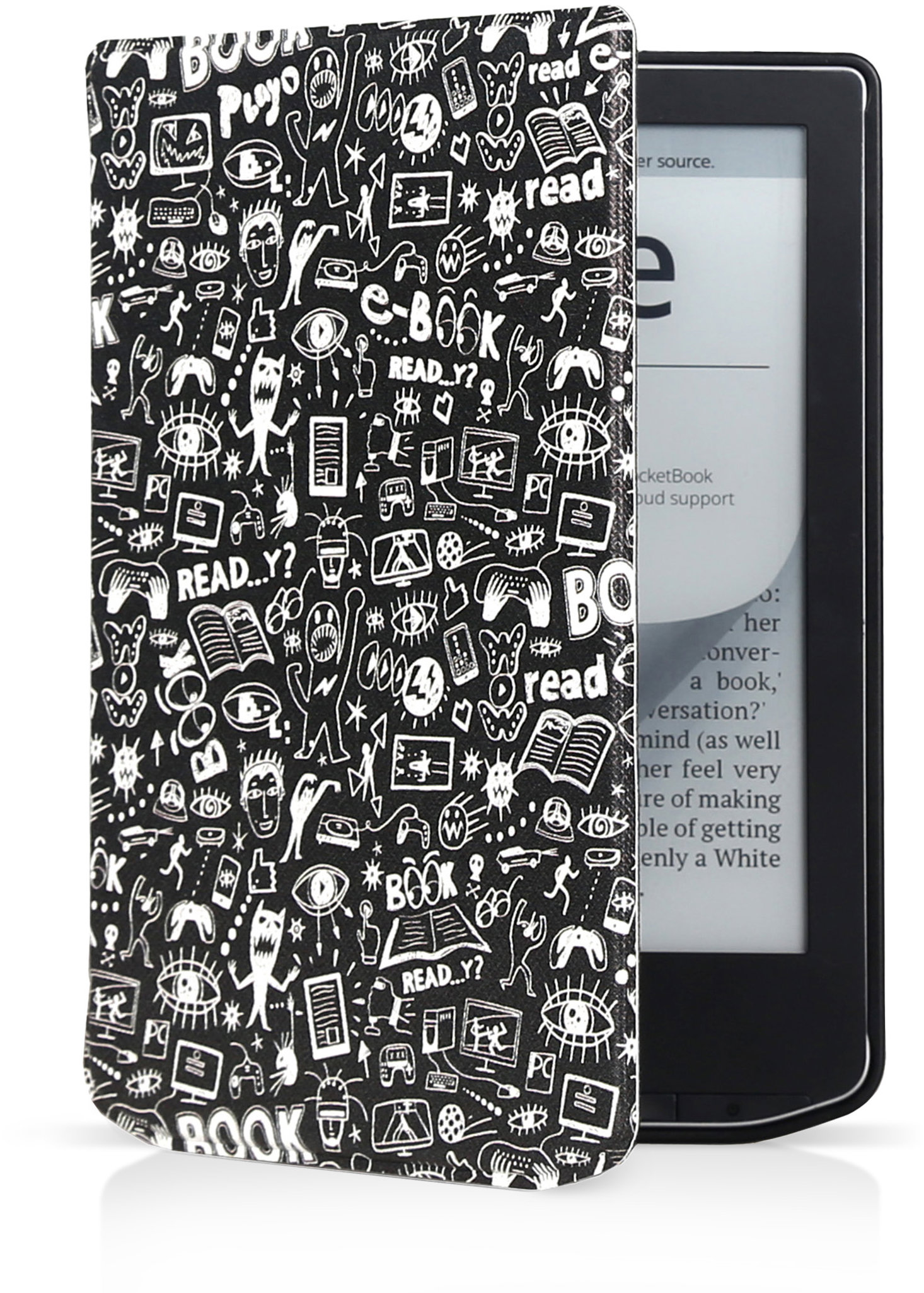 CONNECT IT pouzdro pro PocketBook 629/634, Doodle černé