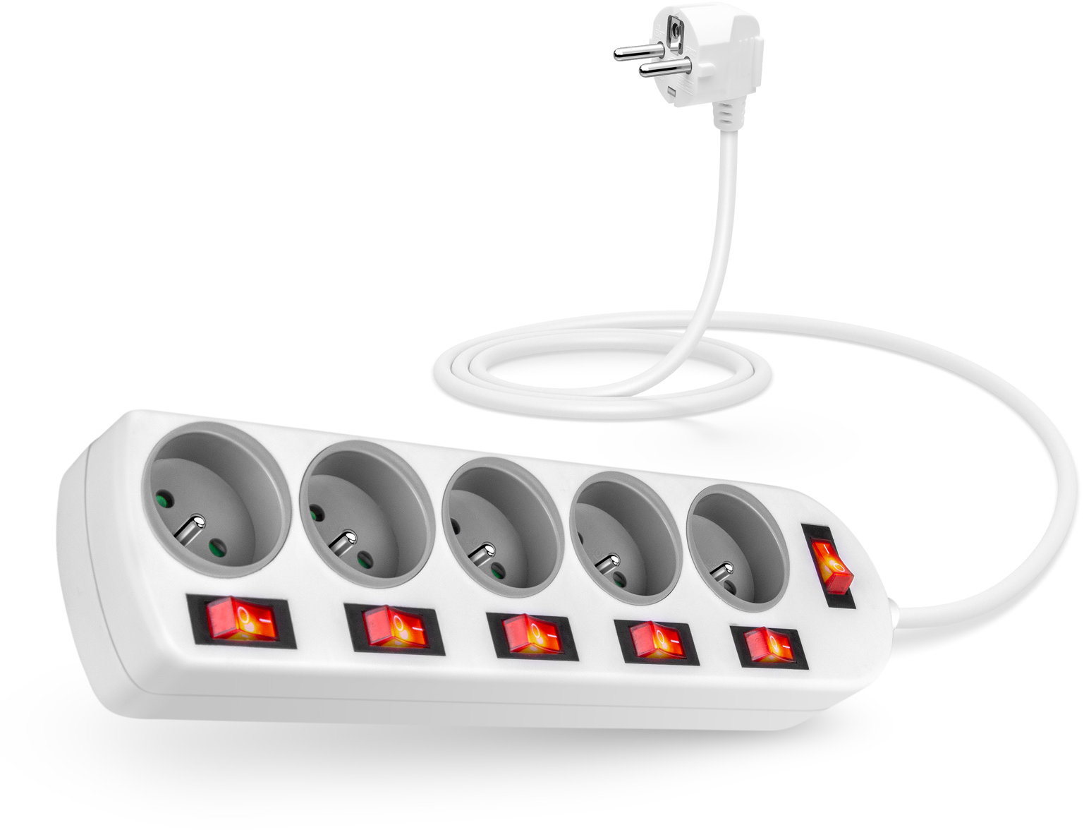 CONNECT IT prodlužovací kabel s 5 zásuvkami a 2 metry délky