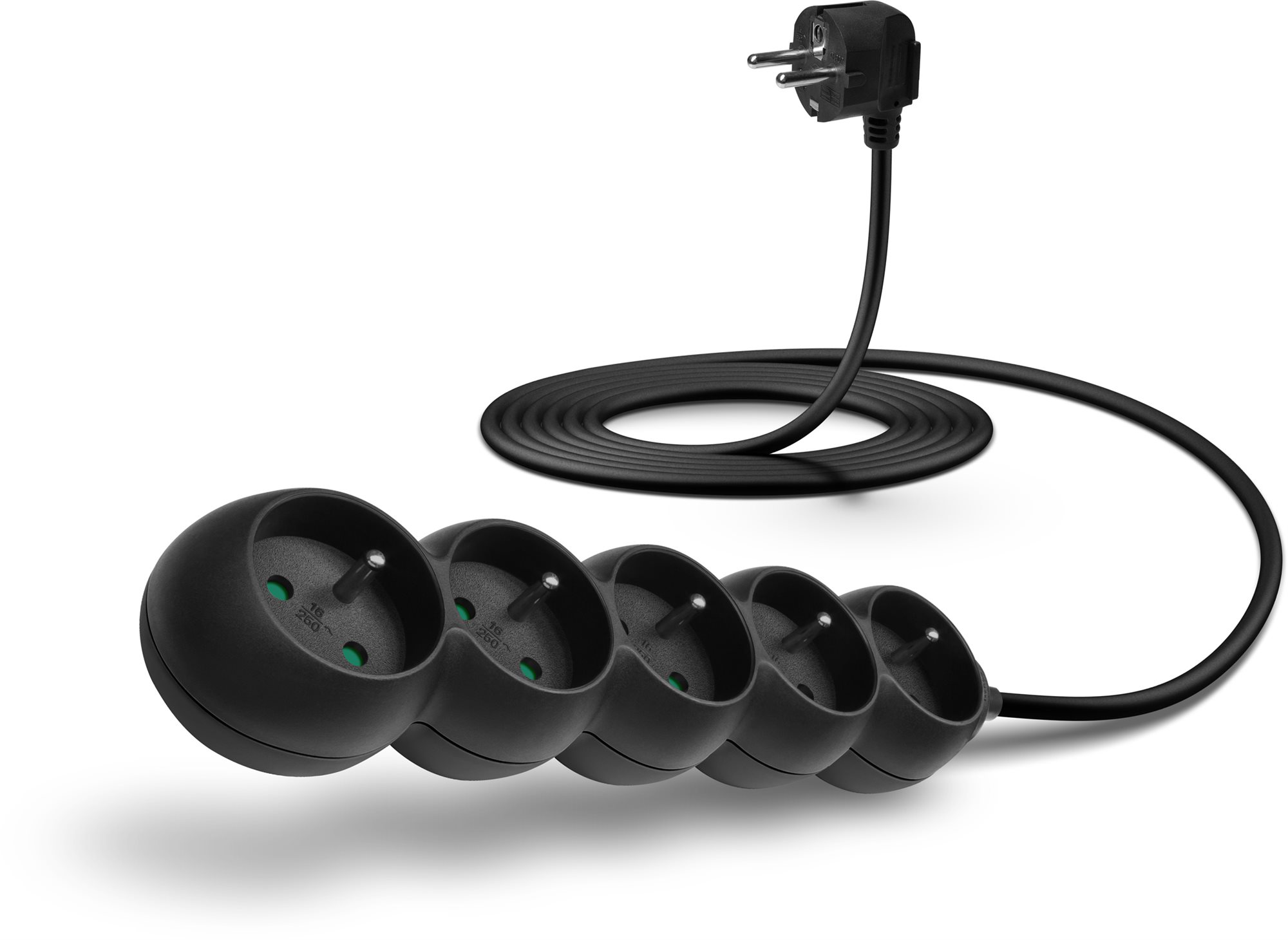 CONNECT IT prodlužovací 230V, 5 zásuvek, 3m, černý
