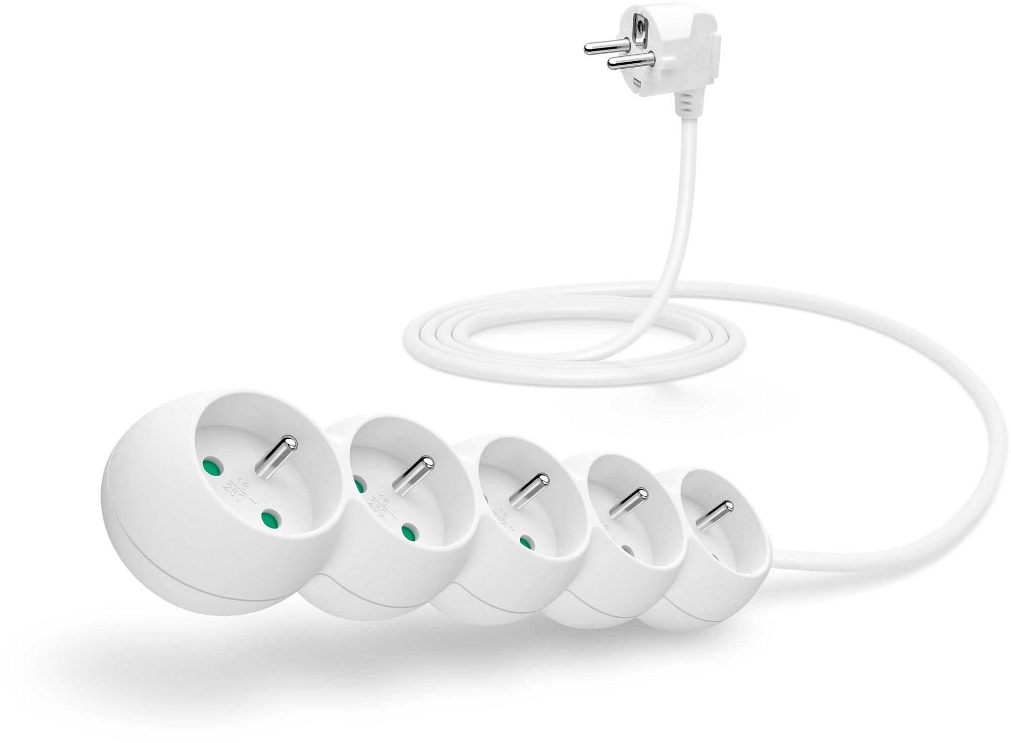 Prodlužovací kabel CONNECT IT 230V, 5 zásuvek, 2m, bílý