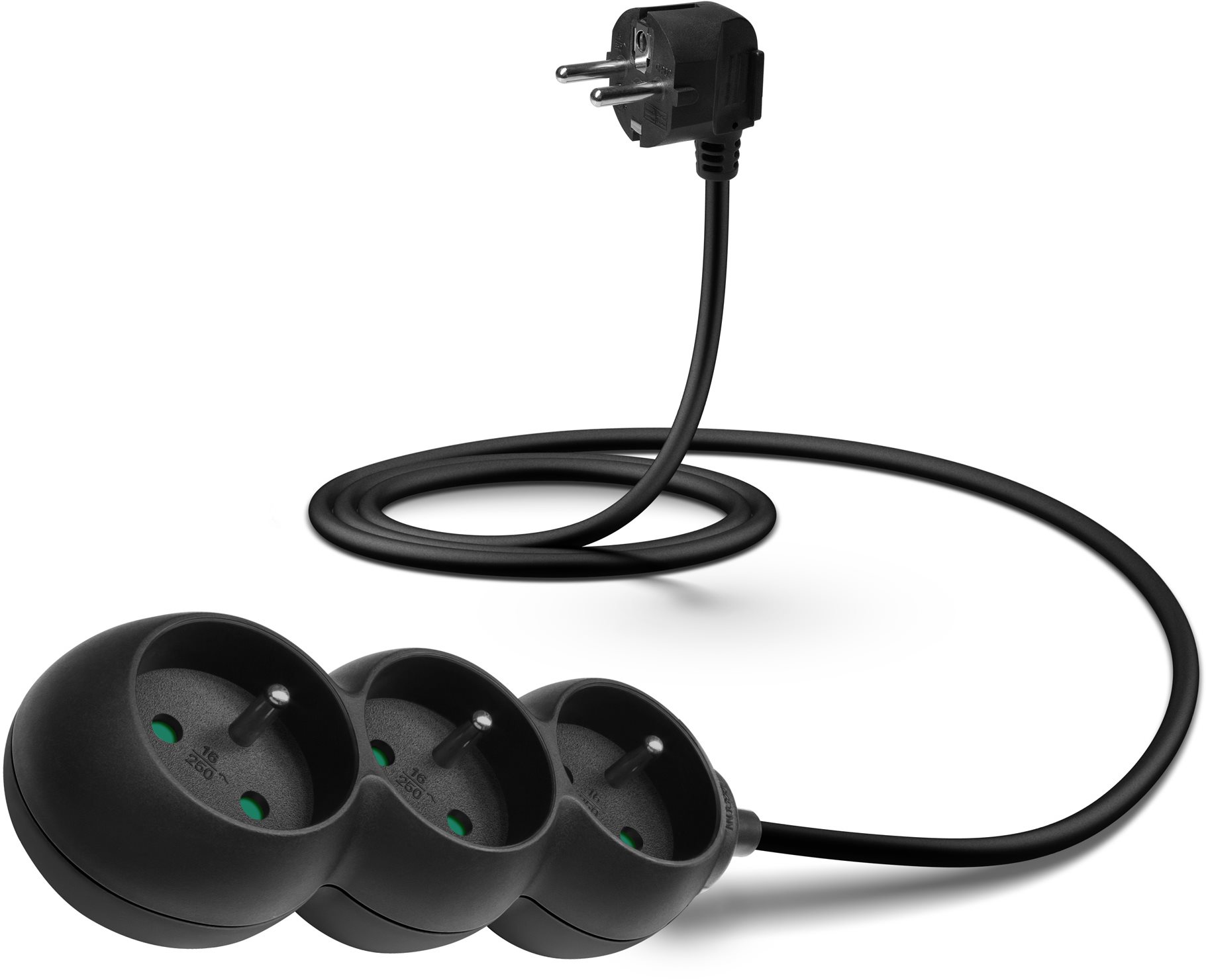 Prodlužovací kabel CONNECT IT, 3 zásuvky, 1,5m, černý