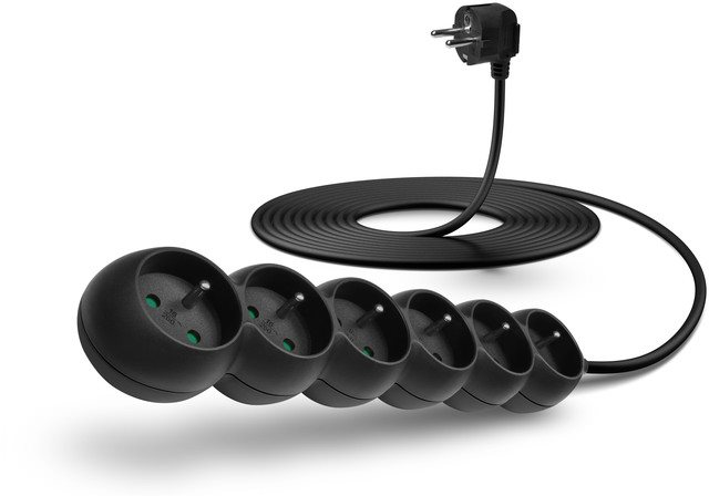 CONNECT IT prodlužovací 230V, 6 zásuvek, 5m, černý