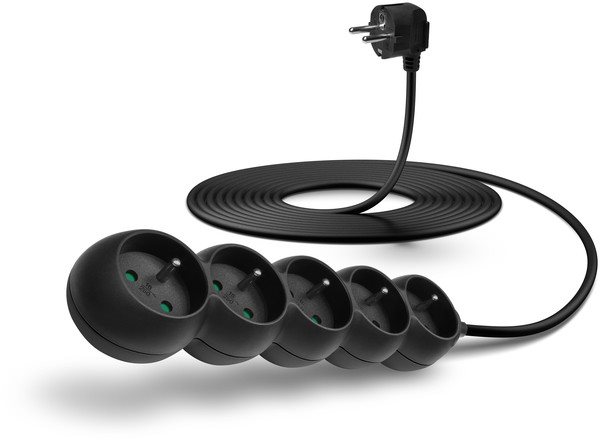 Prodlužovací kabel 230V, 5 zásuvek, 5m, černý od CONNECT IT