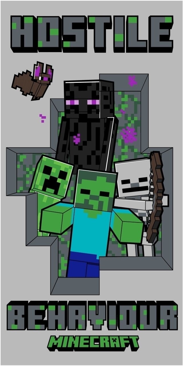 Jerry Fabrics Osuška Minecraft Hostile Behaviour 70 × 140 cm