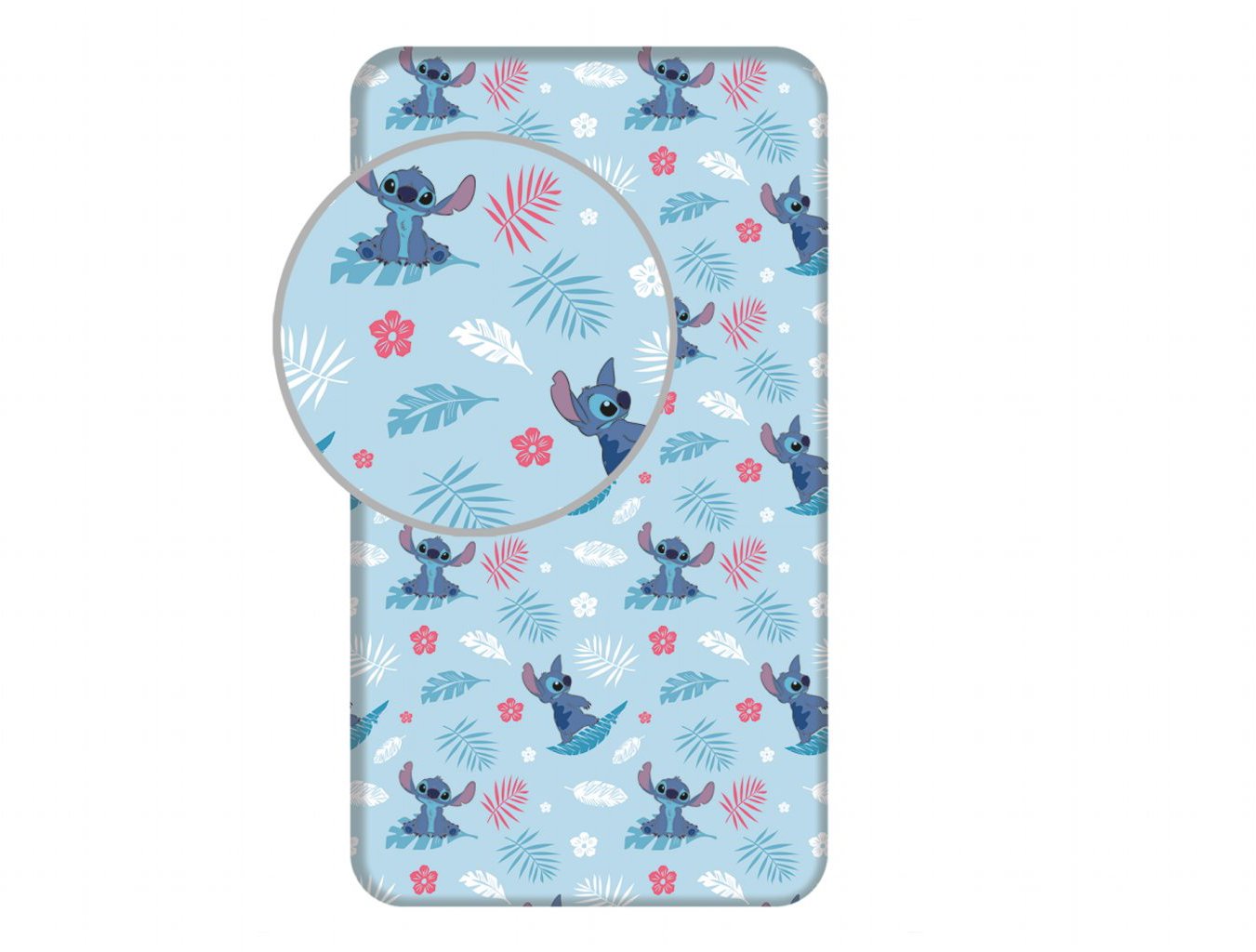 Jerry Fabrics Prostěradlo Lilo and Stitch Blue 90 × 200 × 25 cm