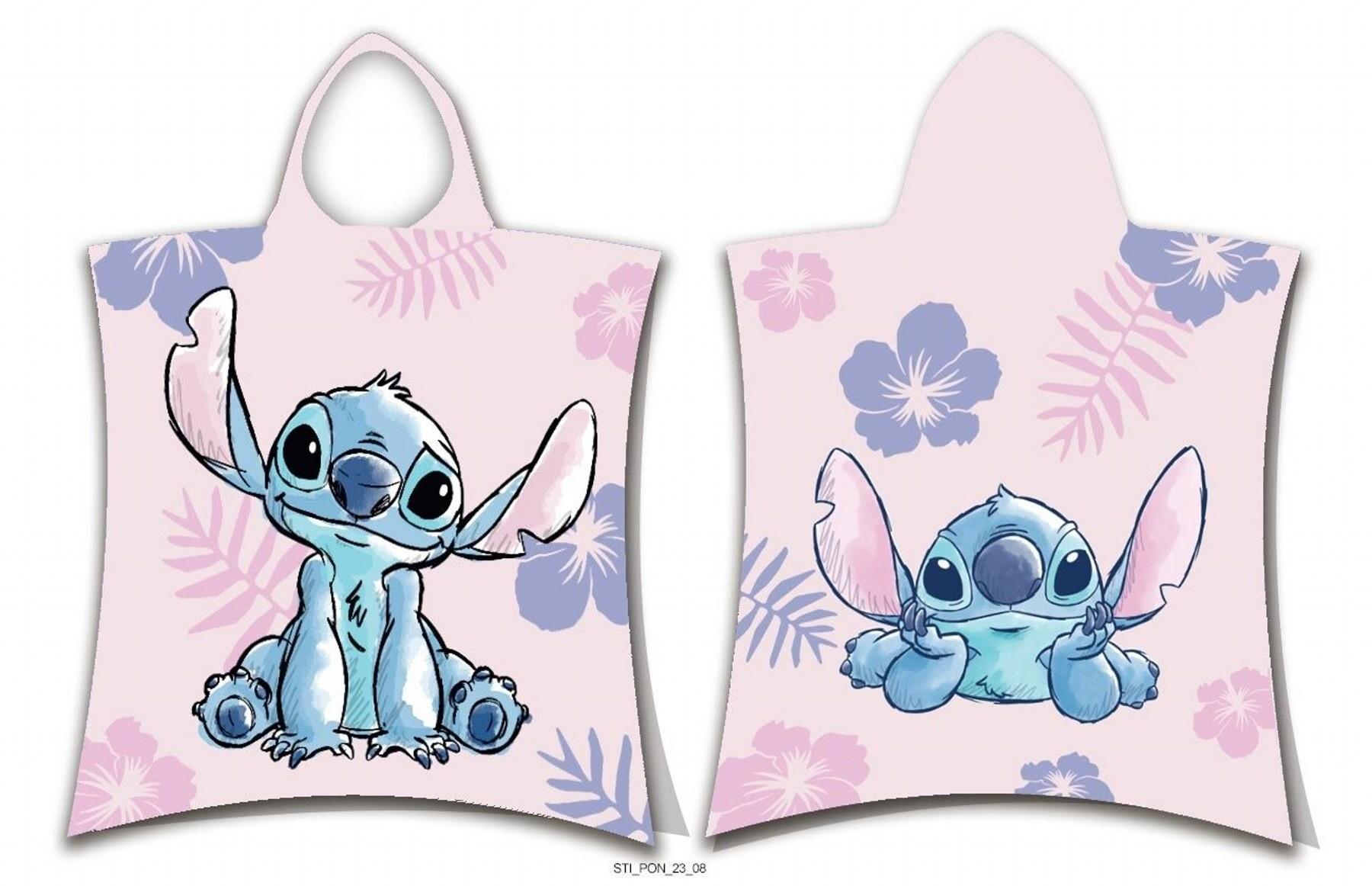 Jerry Fabrics Plážová osuška/pončo Lilo a Stitch Pink 50 × 115 cm