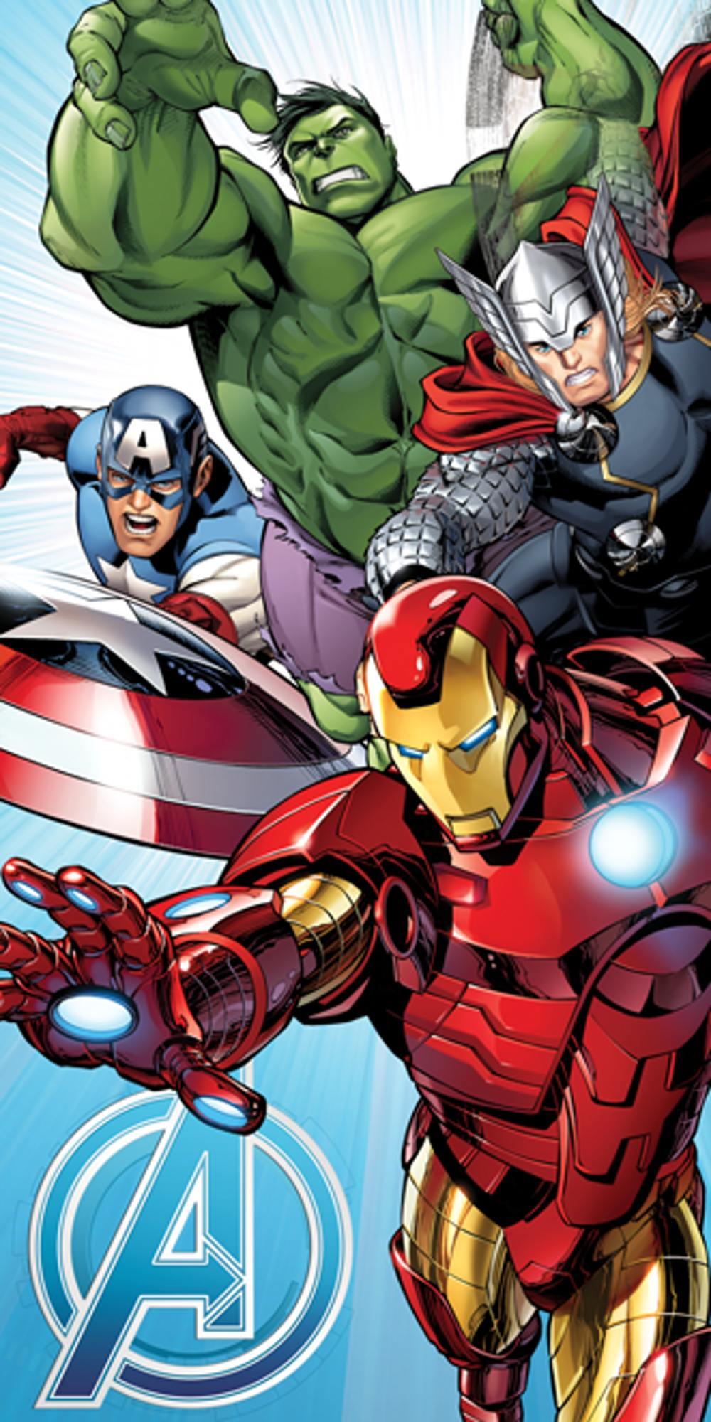 Jerry Fabrics Avengers light blue 70 × 140 cm