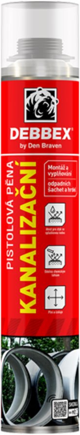 Debbex Kanalizační pěna - pistolová, 750 ml, zelená