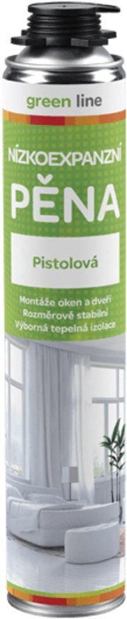 Goloka Nízkoexpanzní montážní pěna - pistolová, 750 ml, zelená