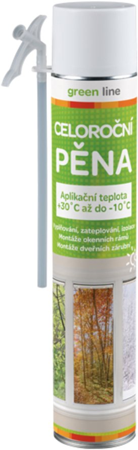 Green Line Celoroční pěna - montážní, trubičková, 750 ml, zelená
