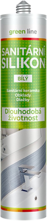 Green Line Sanitární silikon, kartuše, 280 ml, bílý