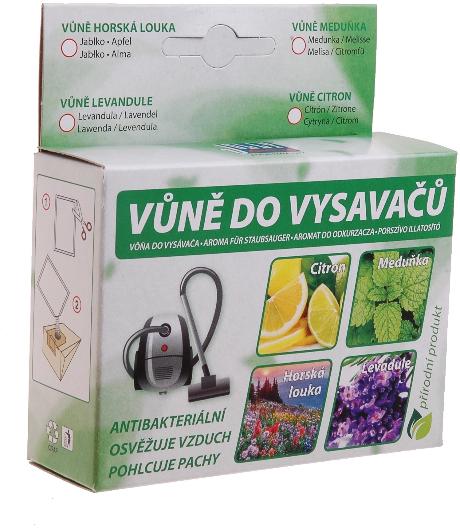 Vůně do vysavače - meduňka (5 ks) - lečivé a uklidňující účinky