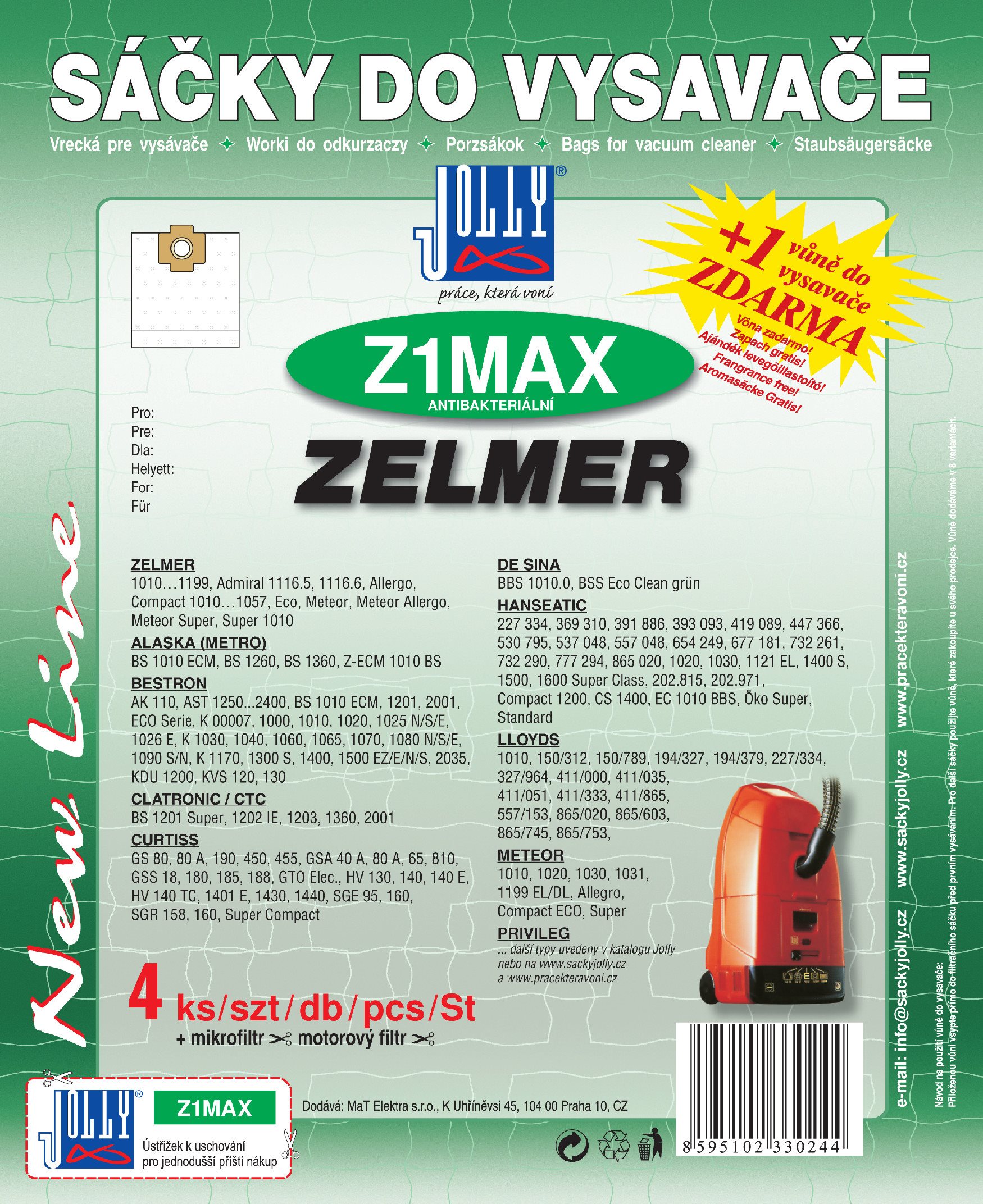 Jolly Sáčky do vysavače Z1 MAX - textilní