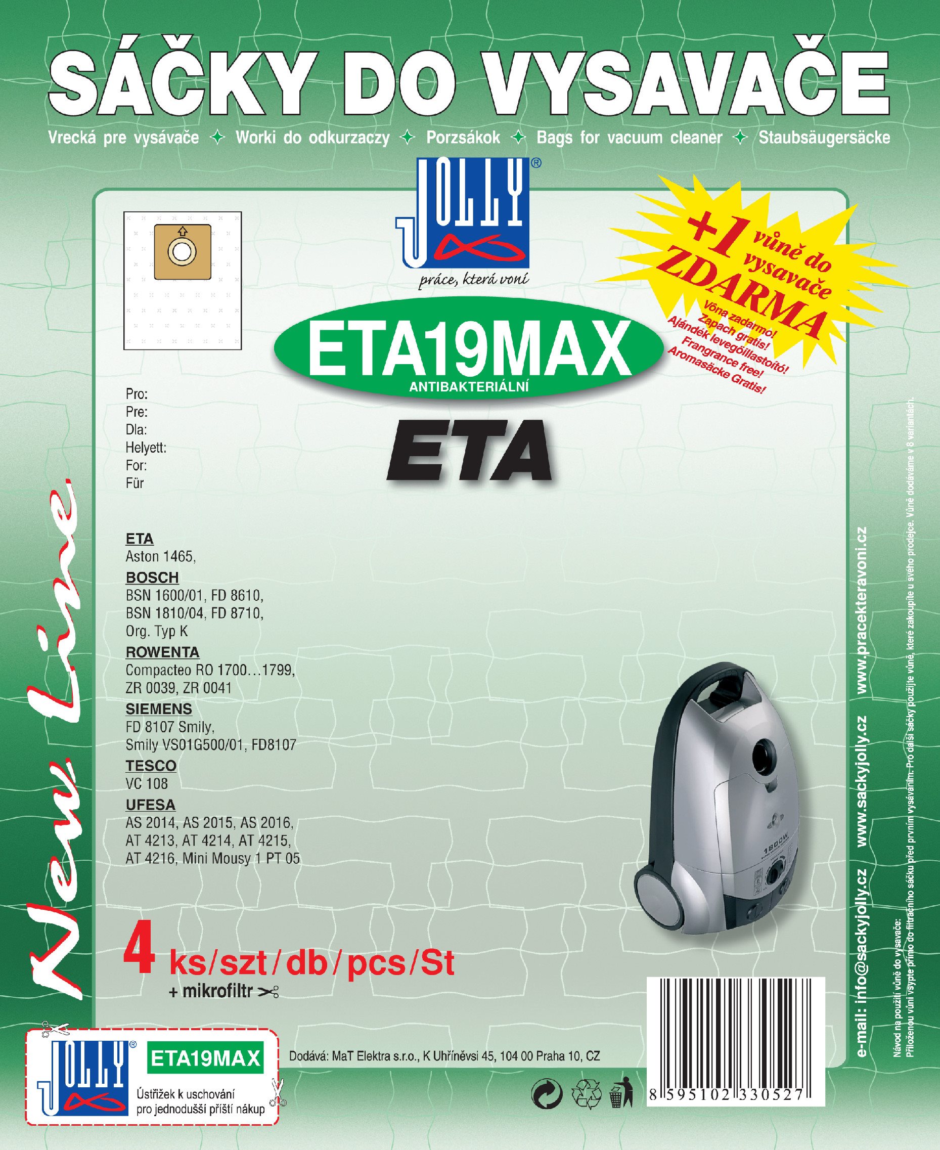 Sáčky do vysavače ETA19 MAX - textilní
