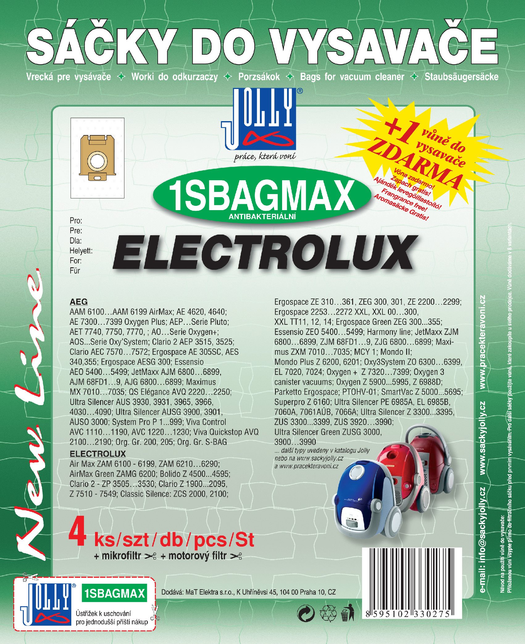 Sáčky do vysavače 1SBAG MAX - textilní vůně Fresh