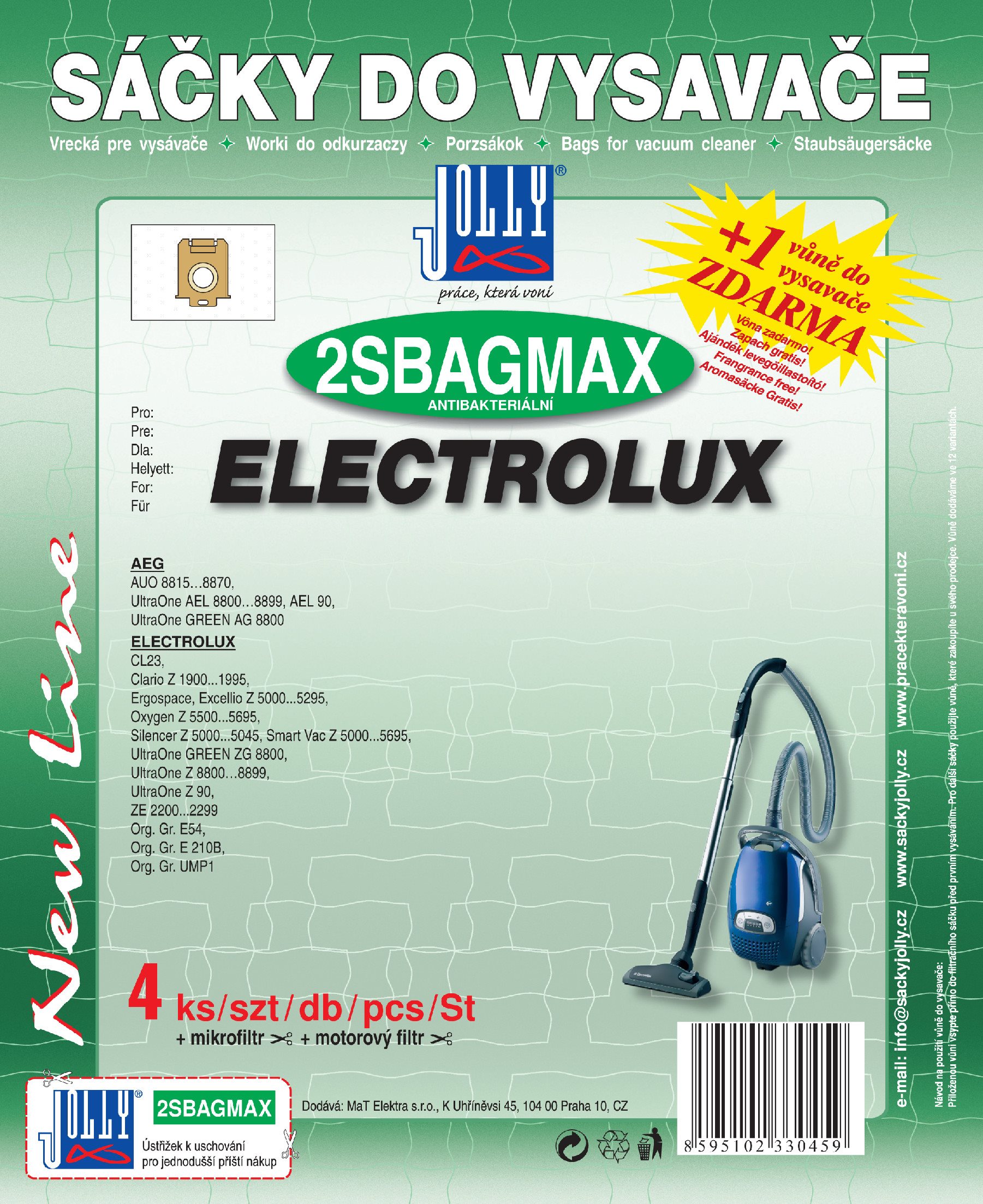 Sáčky do vysavače 2SBAG MAX - textilní vůně Fresh