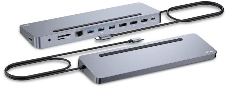 i-tec USB-C Metal Ergonomic 4K 3x Display Docking Station, Power Delivery 100W
