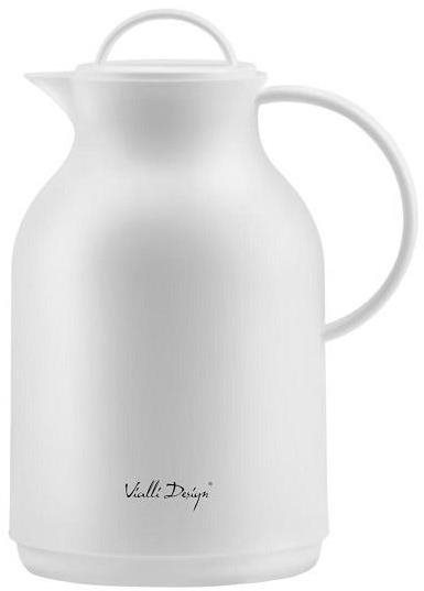 Vialli Design Termoska na nápoje se skleněnou vložkou, 1 l, bílá, AMO 7763