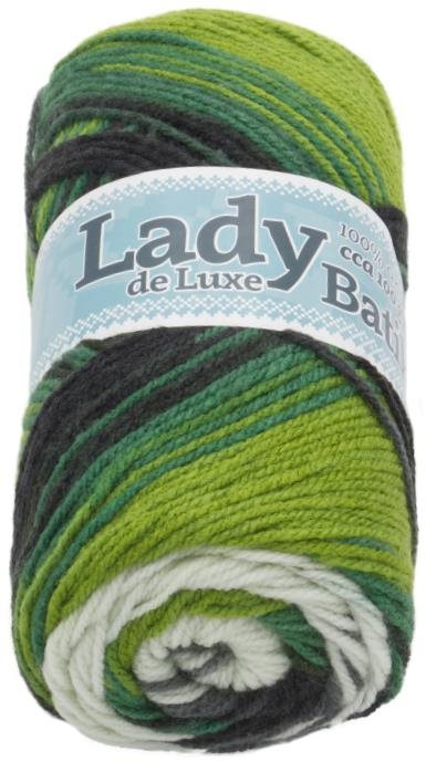 Lady de Luxe BATIK 100g - 603 bílá, zelená