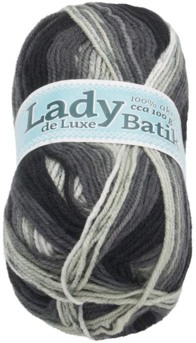 Lady de Luxe BATIK 100g - 604 bílá, šedá