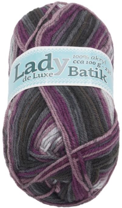 Lady de Luxe BATIK 100g - 609 bílá, fialová, šedá