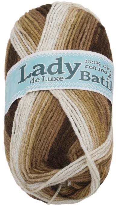 Lady de Luxe BATIK 100g - 611 bílá, béžová, hnědá