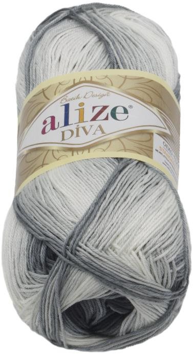 DIVA batik 100g - 1900 šedá, černá