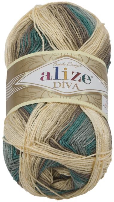 DIVA batik 100g - 3307 bílá, béžová, modrá