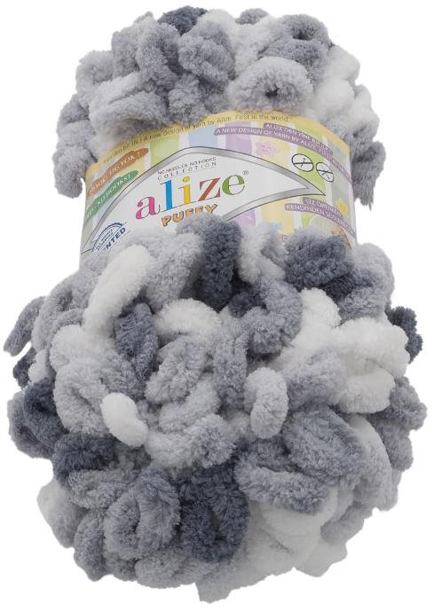 Puffy color 100g - 5925 bílá, šedá
