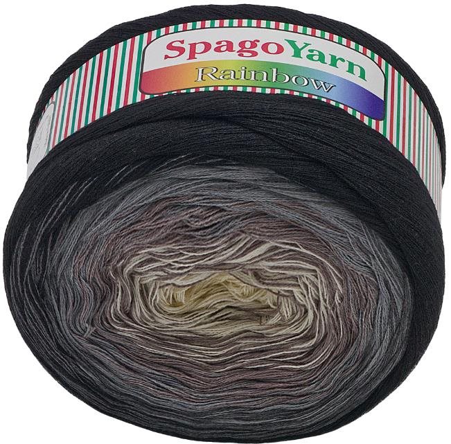 SpagoYarn Rainbow 250g - 2 béžovo-černá