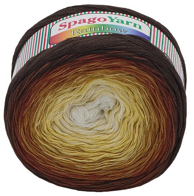 SpagoYarn Rainbow 250g - 7 žluto-hnědá