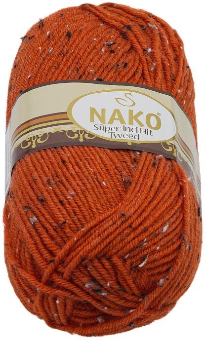 Tweed 100g - 4081 červená s nopky